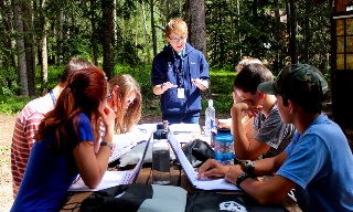 Discussion at club meeting